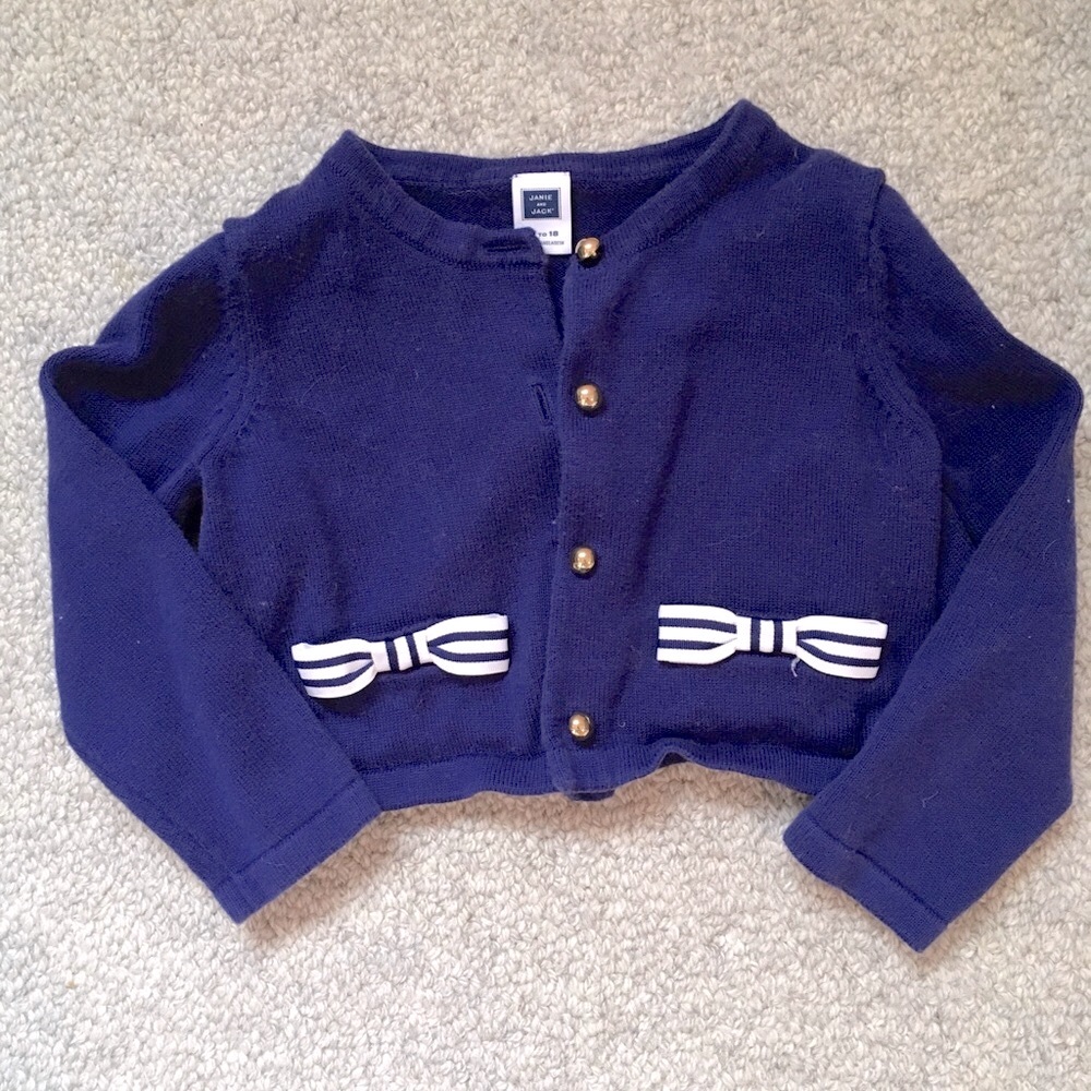 Janie and Jack: Navy Cropped Sweater, 12-18 mo